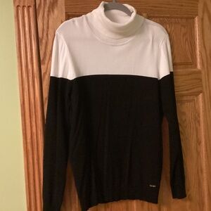 Calvin Klein black and cream long sleeve sweater size large